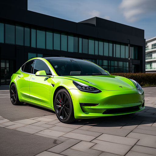 Tesla model 3 Bright green