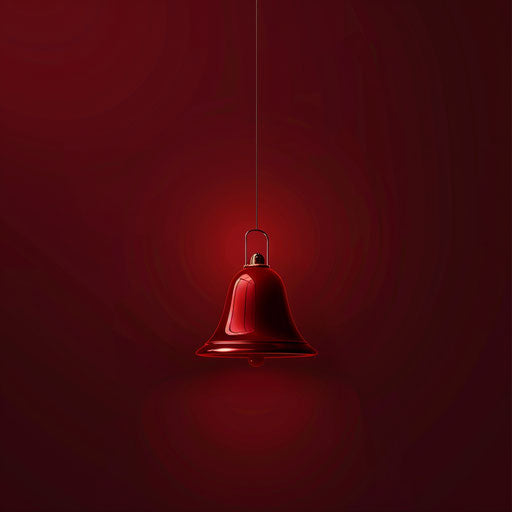 Deep maroon flat background with Christmas bell clipart