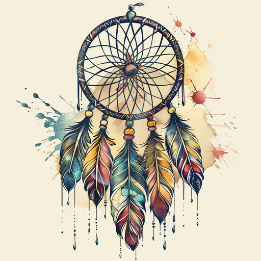 Intricately webbed dreamcatcher in beautiful clipart style
