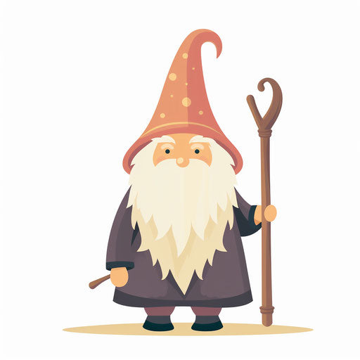 Wizard artwork in Minimalist style on white