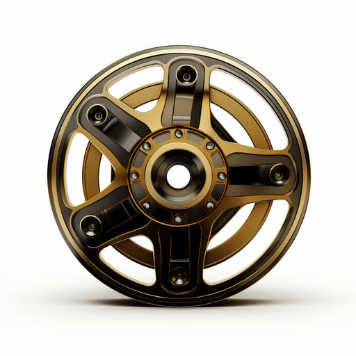 Film reel in Chiaroscuro Art style, on white background