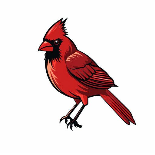 Minimalist style cardinal clip art on white background