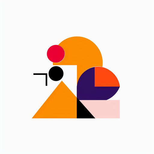 Geometric vector logo with bold shapes on white background