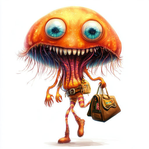 Memorable Jellyfish Caricature Clipart for Corporate Branding