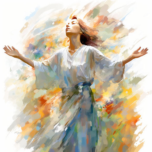 Faith clipart in the style of Impressionistic Art, on white