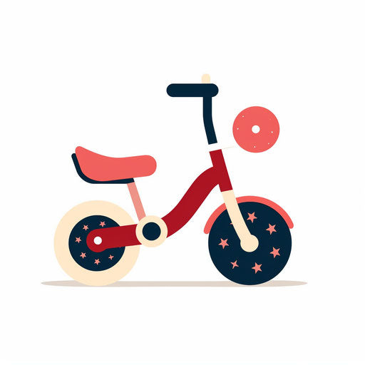 Tricycle illustration in Minimalist style, on white background