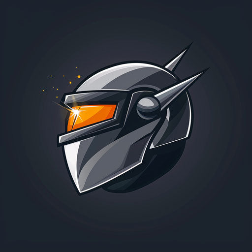 Classic welding logo with a welding helmet icon on dark grey background