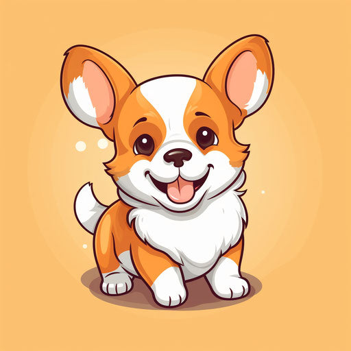 Cute corgi in cartoon style