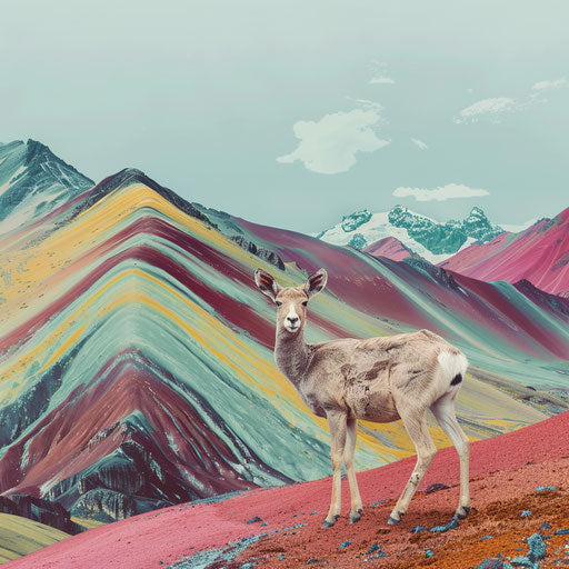 Wildlife on Rainbow Mountain, Peru with vibrant landscape