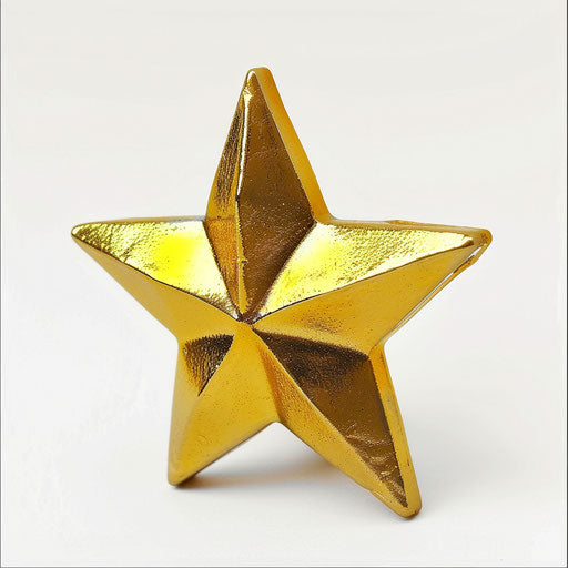 Golden star on white background in nerdcore style