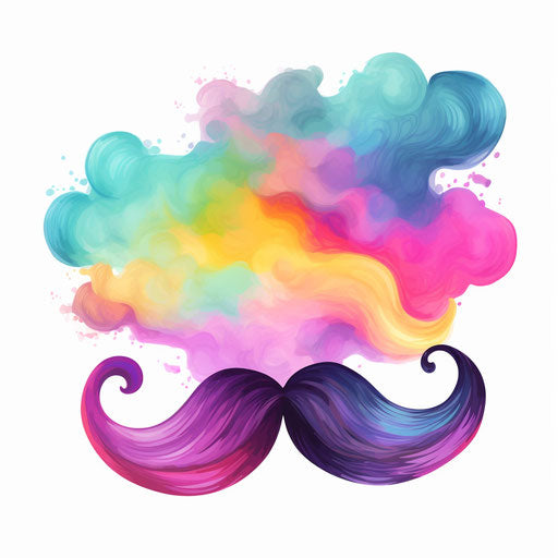 Mustache clipart in the style of Pastel Colors Art, on a white background