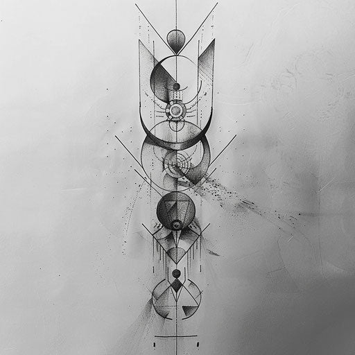 Abstract flat tattoo sketch for balance