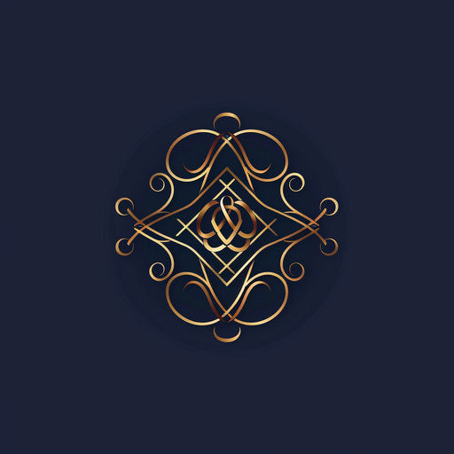 Elegant corporate logo with monogram design in gold accents