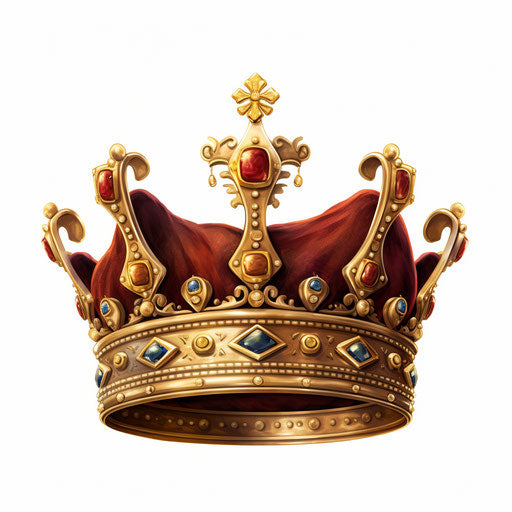 Crown in Chiaroscuro Art on white background