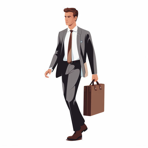 Minimalist businessman illustration on white background