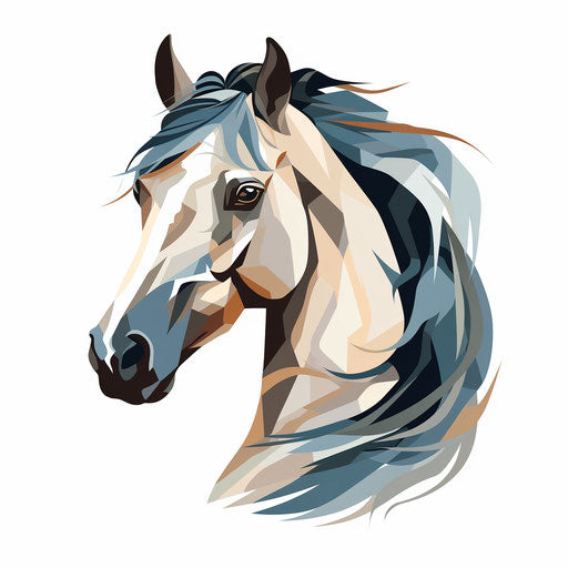 Horse sketch in Minimalist style, on a white background