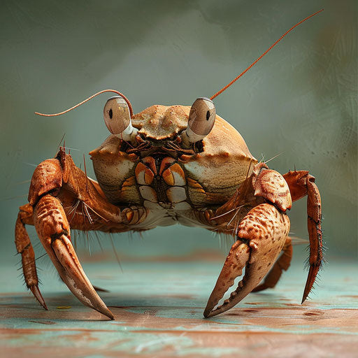 Curious coconut crab, in the style of Elke Vogelsang