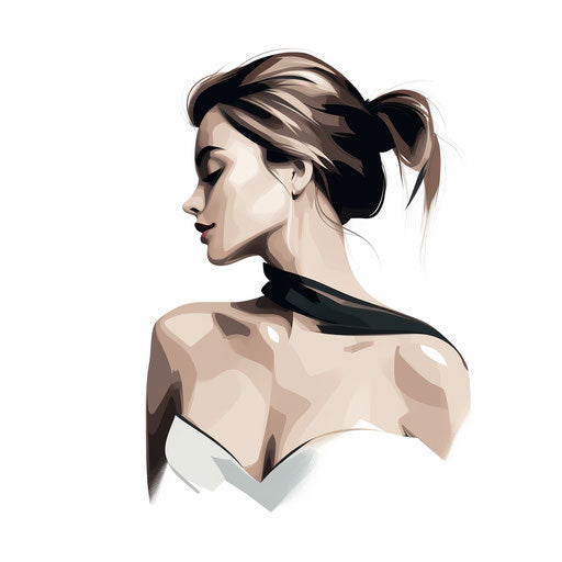 Shoulder clipart in minimalist style, on white background