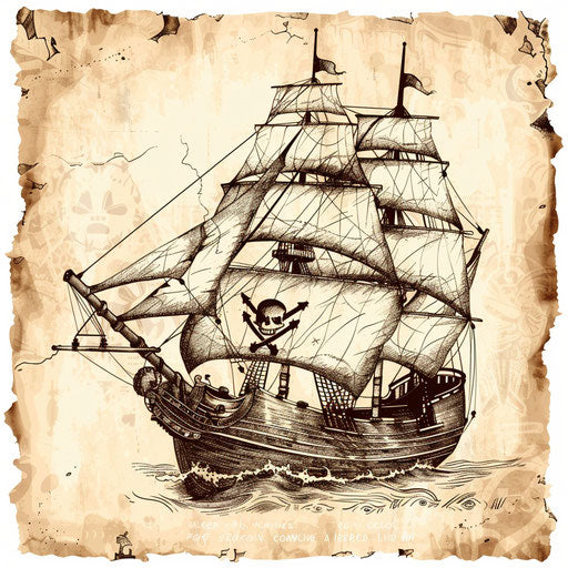 Historical sketch of an ancient pirate ship