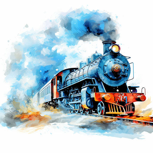 Steam clipart in the style of Impressionistic Art, on white background