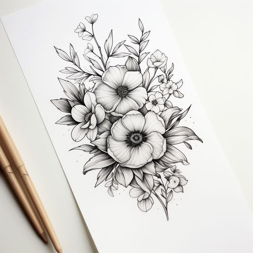 Black and white flower tattoo designs for inspiration