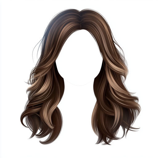 3D hair in photo realistic style on flat white background, isolated clipart