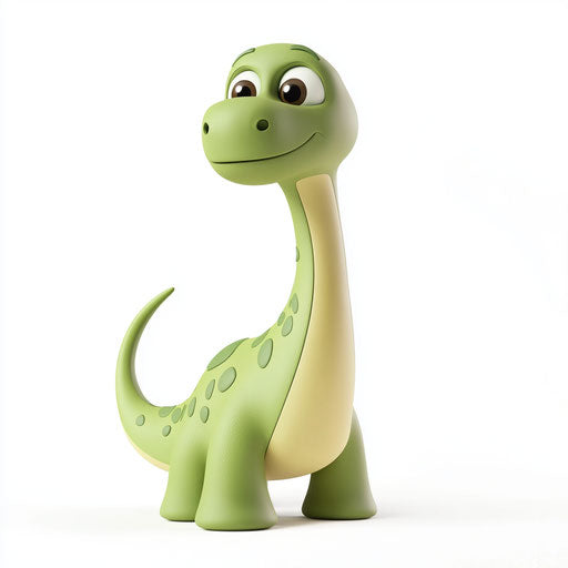 3D dinosaur on white background, realistic style