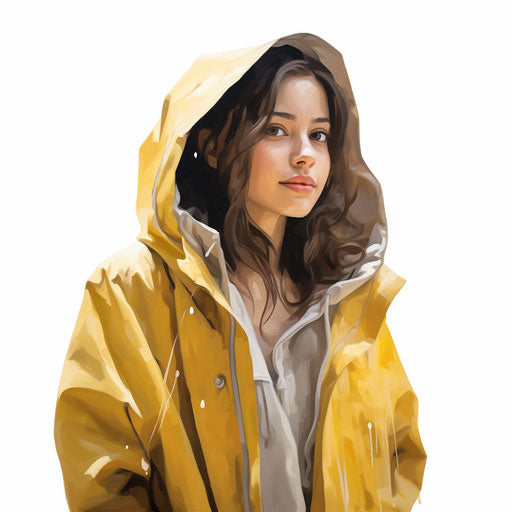 Raincoat clipart in the style of Oil painting, on a white background