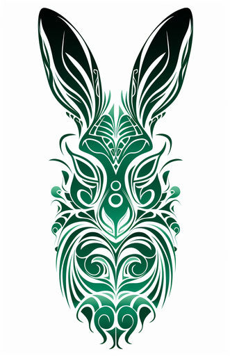 Green Indian-designed rabbit in royalty