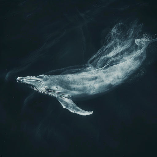 Graceful motion of a blue whale in slow motion