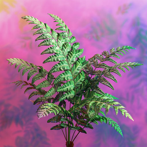 Realistic Fern with Random Color Background