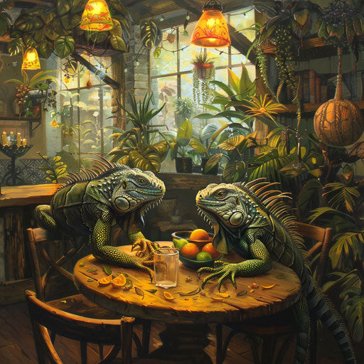 Iguana cafe, exotic fruits and cozy tropical setting