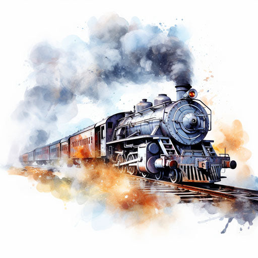 Steam illustration in the style of Impressionistic Art