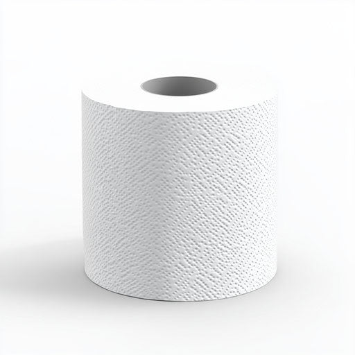 3D toilet paper on flat white background, isolated clipart
