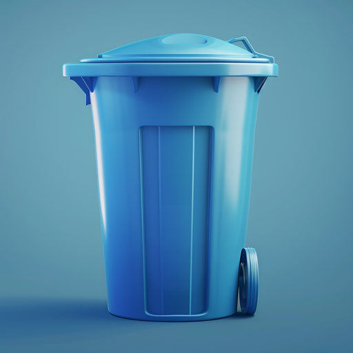 Dustbin clipart with flat blue background and light texture