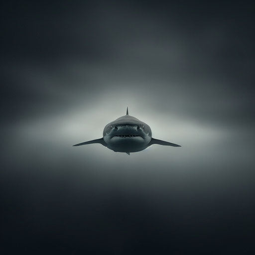 Bull shark gracefully gliding in the twilight zone