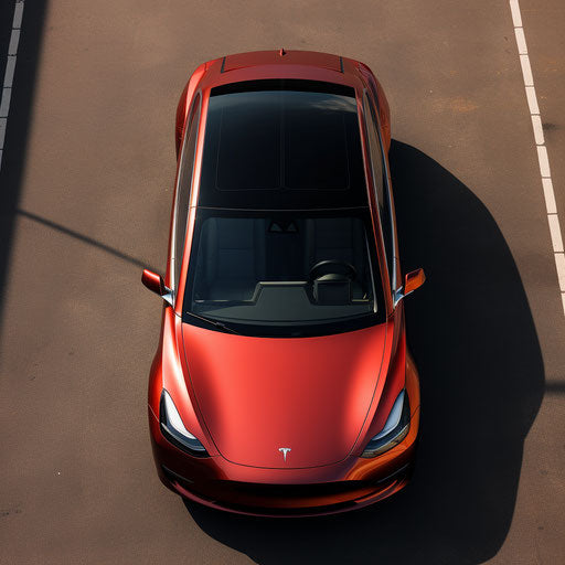 Topview of Tesla Model 3