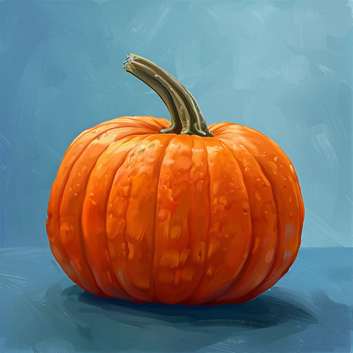 Photo realistic pumpkin clipart with flat blue background
