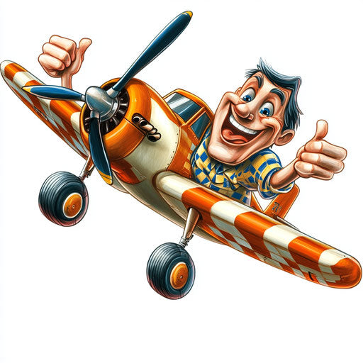 Captivating Plane Caricature Clipart for Social Media