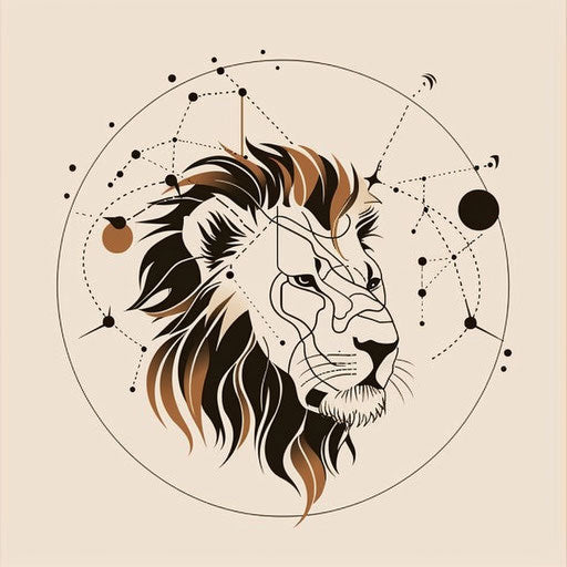 Zen tattoo sketch of Leo constellation