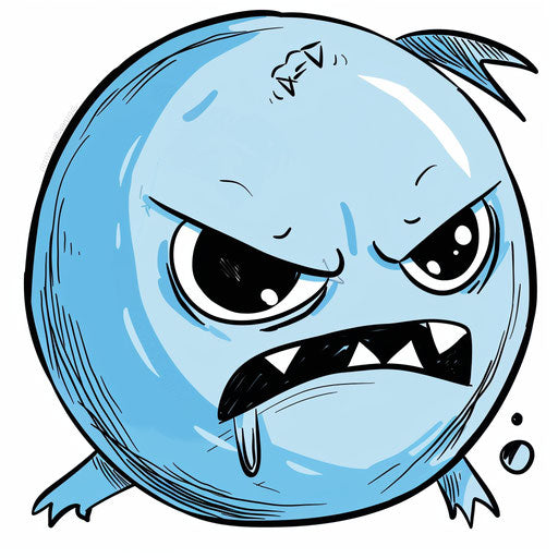 Blue sphere with eye, white background and single line logo