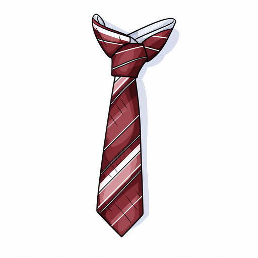 Necktie in Minimalist style, on a white background