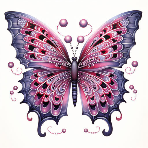 Butterfly tattoo designs for women: black-and-white graphic