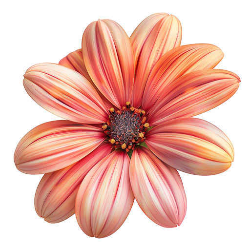 Photo-realistic flower clipart on flat white background