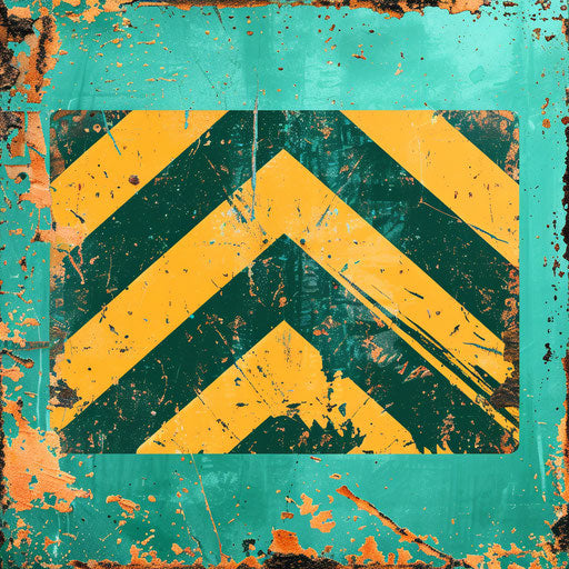 Realistic caution clipart with flat teal background