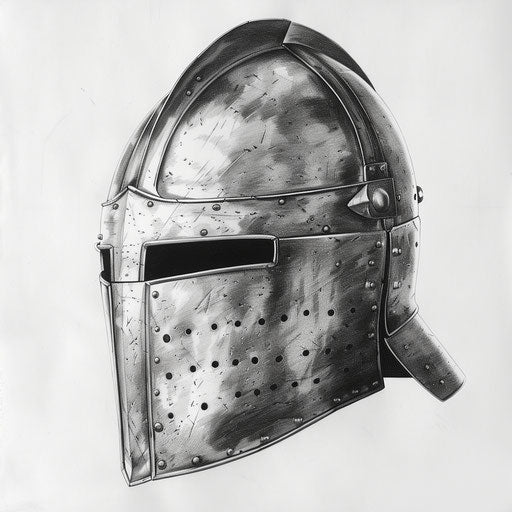 Medieval knight's helmet with a modern military twist