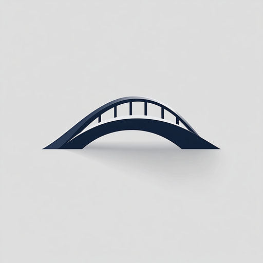 Creative construction company logo with modern stylized bridge