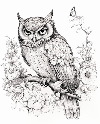 Owl & moon embroidery and coloring, captivating 25:31