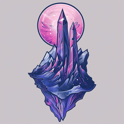 Sketch of obsidian landscape in pastel colors