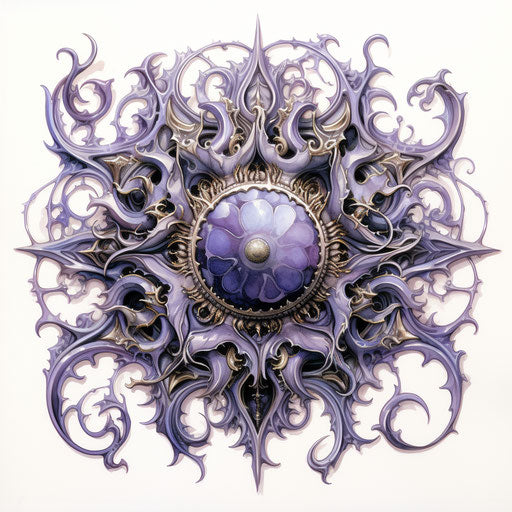 Black and white sun flower in mystic style